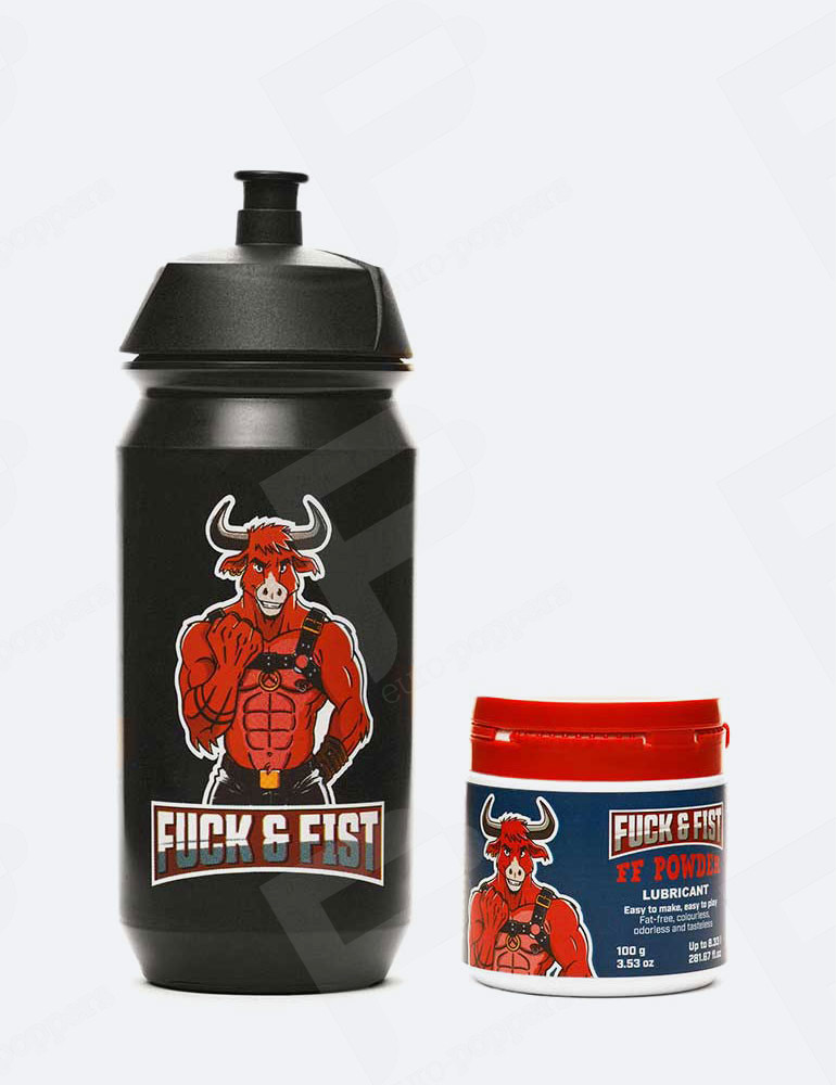 Pacco lubrificante polvere 100 g + flacone 500 ml Fuck & Fist